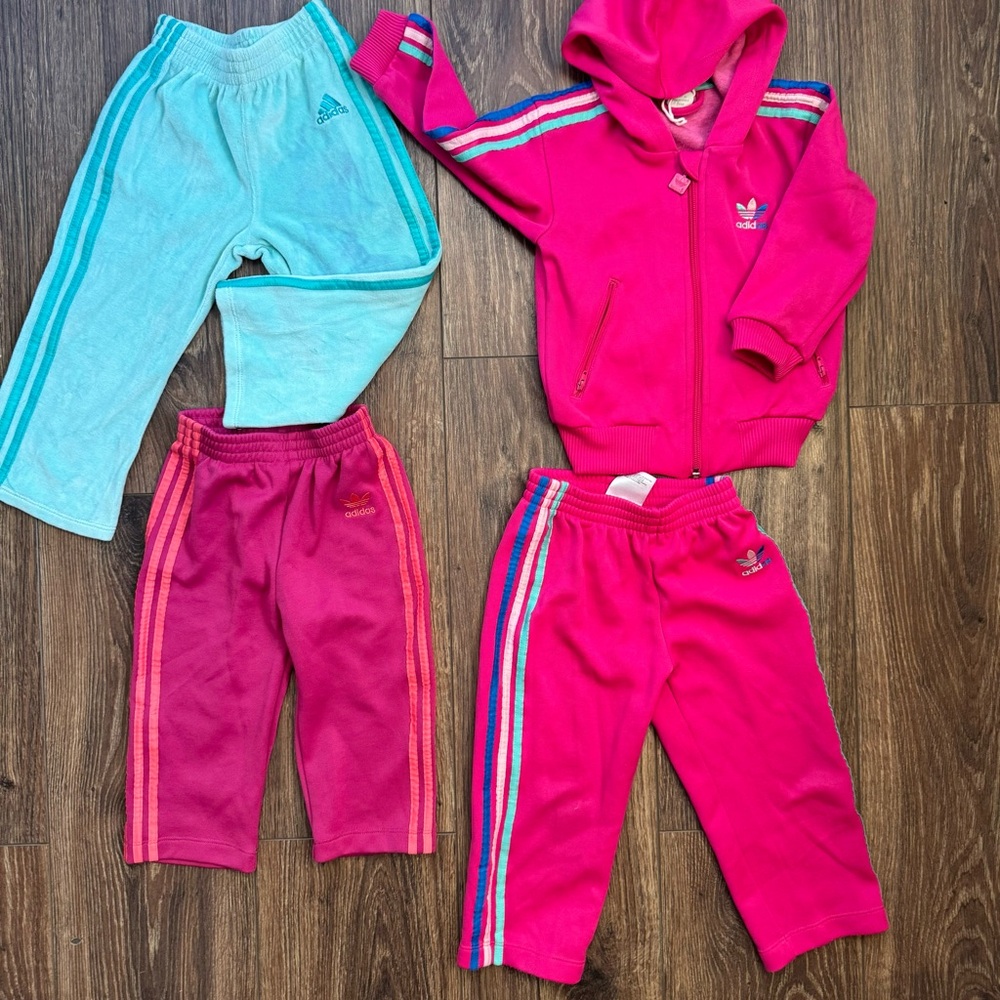 Bundle Assorted Adidas Matching Girls Clothes Sz 24 mos/2T